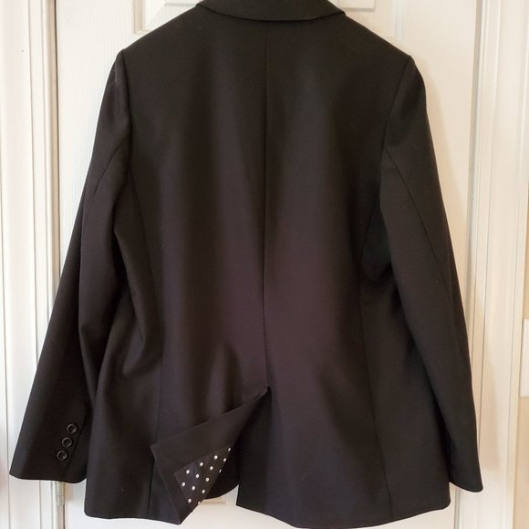 CHICO'S Black Blazer with Polka-Dot Lining - Chico's Size 1 (Size 8-10; Medium) - Picture 4 of 8